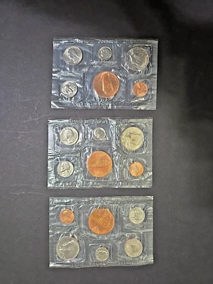 Lot of 3 -1979 Denver Mint Souvenir Coin Set–BU Coins–in Original Cellophane - Image 1 of 4