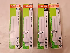 4 x Osram Dulux D/E 18w 1200LM cool white G24q-2 Bulbs - Picture 1 of 4