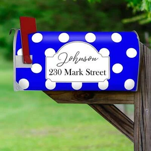 VWAQ Fully Magnetic Personalized Polka Dot Mailbox Cover - PMBM9 - Imagen 1 de 11
