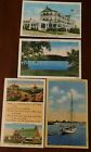 Cape Cod Massachusetts Linen Seaside Nautical Vintage Postcard lot of 4