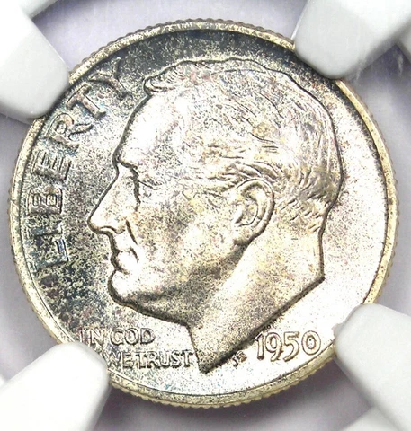 1950 Roosevelt Dime 10C Coin - NGC MS67+ FT (PQ Plus Grade) - $340 Value! Cover