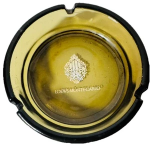 Vintage Loews Monte Carlo Smoke Green Glass Ashtray Made In France Opalex - Picture 1 of 11