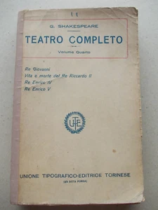 TEATRO COMPLETO G.SHAKESPEARE VOLUME QUARTO UTET 1923 - Picture 1 of 9