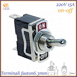 Interruttore a levetta on off 220V 15A interruttori leva unipolare 2 posizioni - Imagen 1 de 1