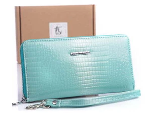 Damen-Geldbörse in türkisfarbenem Lackleder von Jennifer Jones - Bild 1 von 6