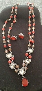 VINTAGE 1980's AVON PENDANT NECKLACE & EARRING SET - Bild 1 von 3