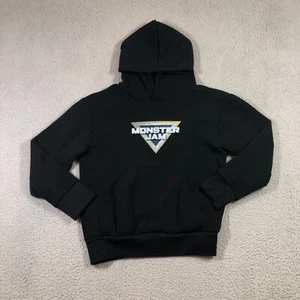 monster jam hoodie sweater kids 10 black grave digger back hit - Picture 1 of 12