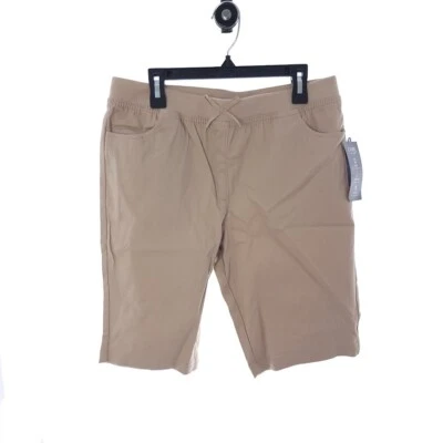 Bermudas cortas escolares ajustadas cintura tejida caqui liso talla grande 14,5 Chaps para niñas Foto 1 de 4