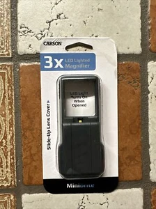 Carson MiniBrite 3x Power LED Lighted Slide Out Magnifier with Protective Sleeve - Picture 1 of 2