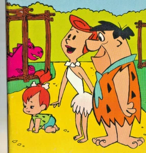 VINTAGE 1974 HANNA-BARBERS'S "FRED FLINTSTONE"~AT THE PREHISTORIC ZOO BOOK - Picture 1 of 7