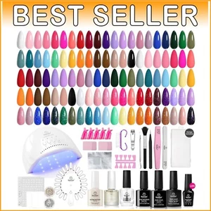 35 Color Gel Nail Polish Kit with Fast-Curing UV Light & 68 Essential Tools - Picture 1 of 9