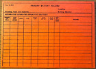 1952 ERIE LACKAWANNA RAILROAD COMPANY vintage form card PRIMARY BATTERY RECORD
