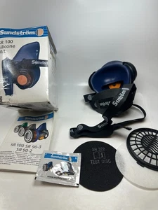 Sundstrom SR100 Silicone M/L Half Mask SR100 w Pre-Filter Blue - New Fast Ship - Picture 1 of 8