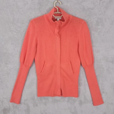 Cárdigan Boston Proper Cremallera Frontal Botón Suéter Talla Pequeña Mezcla Seda Cachemira Foto 1 de 4