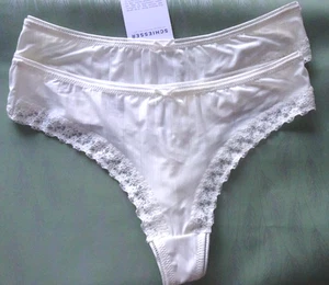 Schiesser: 2x Hip-String, "SABRINA"Basic, Farbe:secco,Gr.38=M,neu - Bild 1 von 8