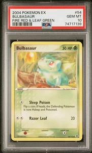 PSA 10 Bulbasaur Ex Fire Red Leaf Green POP 69 Pokemon 2004 Mint Rare - Picture 1 of 3