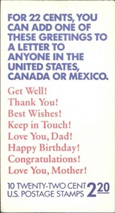 US #BK155 MNH Booklet 1987 Congratulations Special Occasions [P#111111][2274a] - Picture 1 of 2