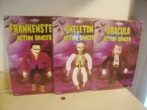 Vintage 1990 HALLOWEEN BEISTLE MONSTER Dancers Hanging Unused Party Decorations! - Picture 1 of 5