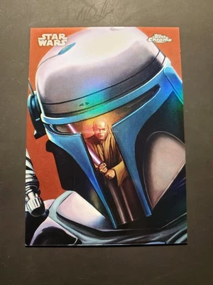 2025 Topps Chrome Star Wars SP Geonosis Reflections Mace Windu: Jango Fett R-15 - Image 1 of 2