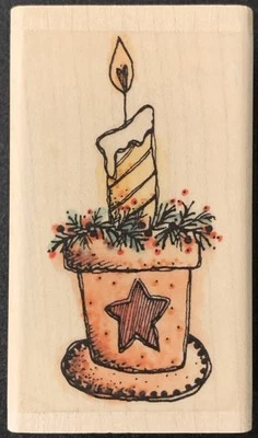 Whipper Snapper Christmas Candle Rubber Stamp - Image 1 of 4