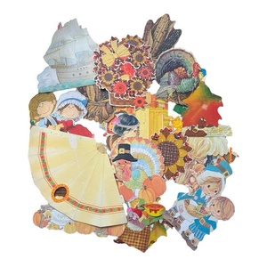 Vintage Classroom Die Cut Thanksgiving Wall Decorations Decor Lot Approx 50 Pcs - Picture 1 of 3