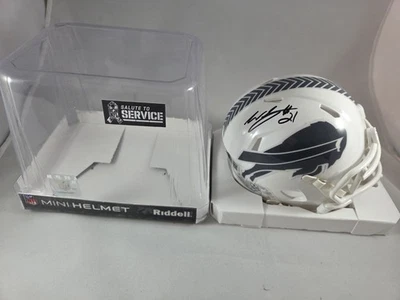 Minicasco firmado Willis McGahee Salute To Service Bills Beckett BAS Foto 1 de 4