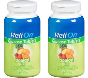 Relion Glucose Tablets - Tropical Flavor - 50 Counts (2 Pack) - Picture 1 of 1