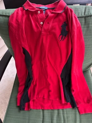 polo de ralph lauren manga larga polo rojo y negro talla juvenil xl (18-20) Foto 1 de 4