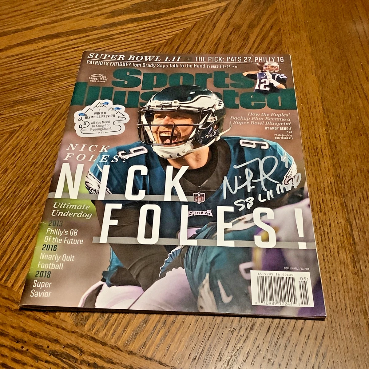 Framed Nick Foles Super Bowl LII Photo - Philly Special Laser Engraved Signature 11x14 Eagles Display