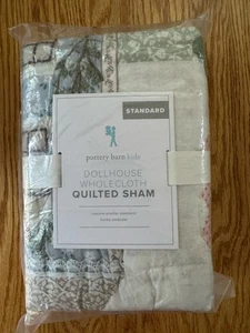 Pottery barn kids dollhouse whole cloth quilted pillow standard size new - Picture 1 of 5