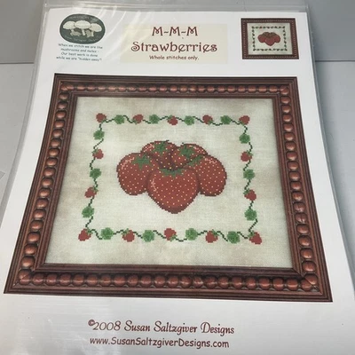 M-M-M Strawberries Susan Saltzgiver Designs Counted Cross Stitch Pattern - Image 1 of 4
