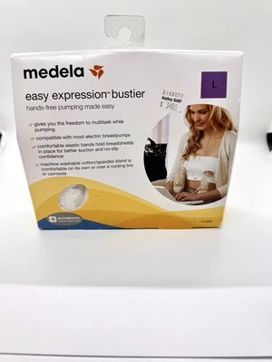 Sujetador de bombeo manos libres Medela Easy Expression Bustier talla L blanco respaldo repuesto Foto 1 de 4