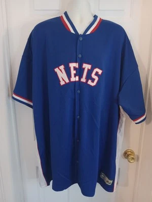 Vintage Majestic New Jersey Nets Warm Up Shirt 4XL Hardwood Classics NBA NJ - Image 1 of 4