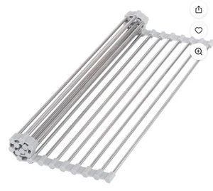 Estante de secado de platos enrollable, sobre el fregadero plato estante de secado cocina plato enrollable - Imagen 1 de 10