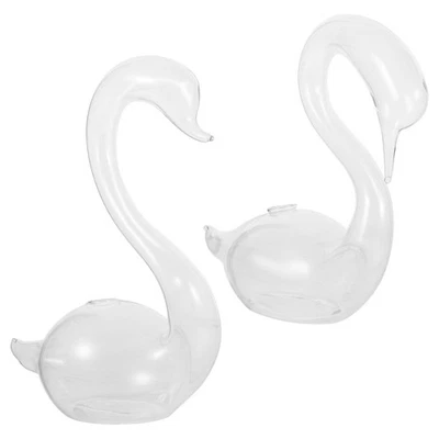  2 Pcs Decorative Vases Home Decors Hydroponic Flower Swan Shape Bowls - image 1 of 4