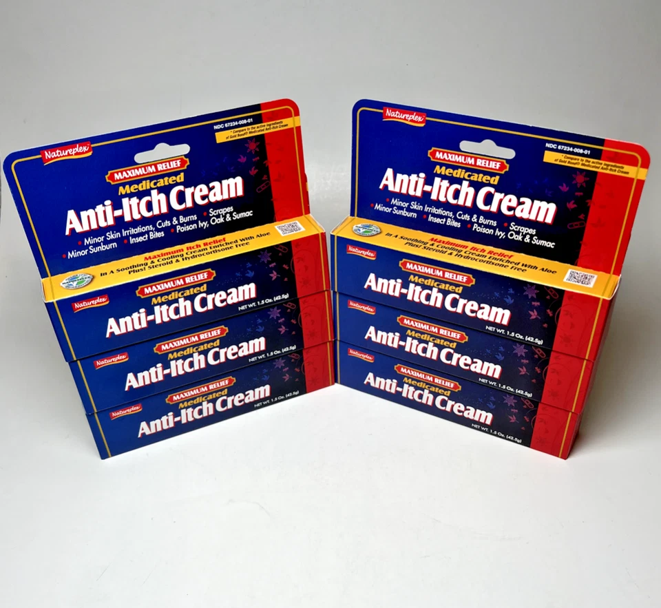 Pacote com 6! Creme anti-coceira medicado Natureplex, alívio máximo - 1,5 oz cada - Imagem 1 de 3