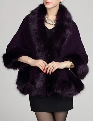 Capa envolvente de piel sintética para mujer - púrpura Foto 1 de 3