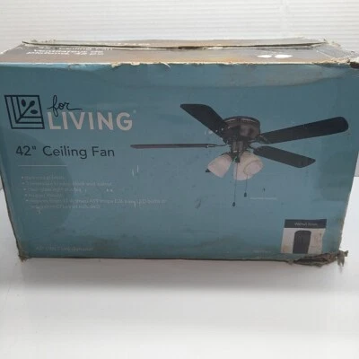  42" 5 Blade Ceiling Fan, White Walnut Finish - Image 1 of 4