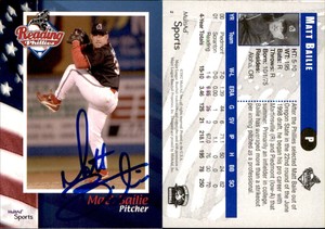 Matt Bailie Signed 2002 MultiAd Reading Phillies #2 Card *Autograph Den* Auto