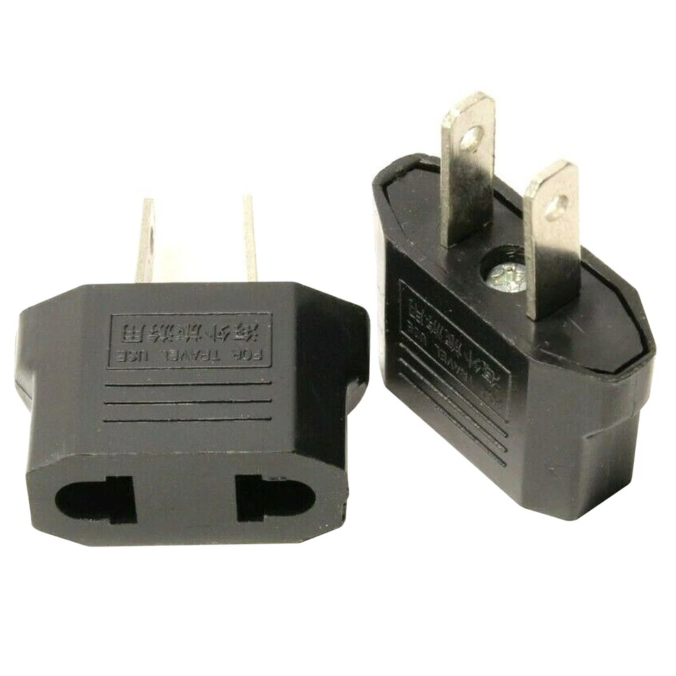 2 件装美国至欧盟英国外国插头交流电源适配器转换器 — 第 1/1 张图片