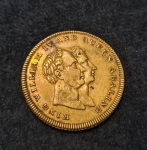 1830 1831 Großbritannien Krönung König Wilhelm IV. & Königin Adelaide Medaille - Bild 1 von 3