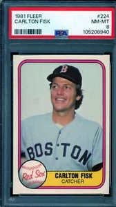 Carlton Fisk Card 1981 Fleer #224 PSA 8 - Picture 1 of 2