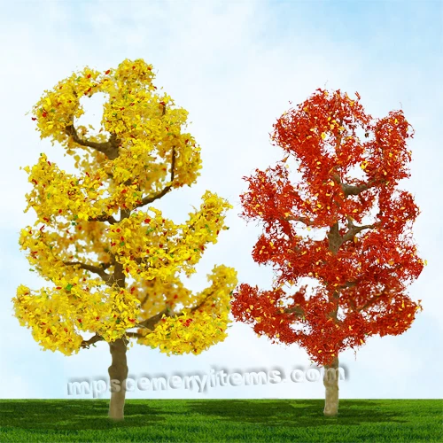 MP SCENERY 4 Autumn Sycamore N Scale Architectural Model Trees Railroad Layout - Image 1 of 1