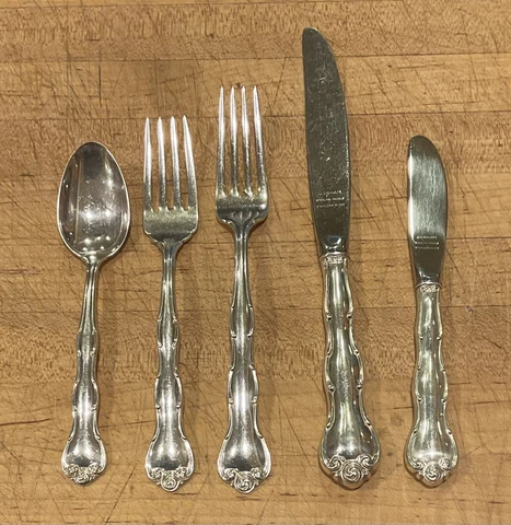 Gorham Sterling Flatware Rondo Pattern 5 Piece Place Setting No Monogram Cover