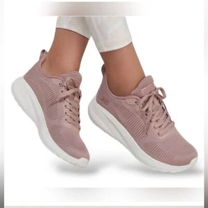 Skechers Bobs Sport Squad Chaos - Face Off Mauve Size 10 - Picture 1 of 6