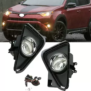Pair For 2016 2017 2018 Toyota RAV4 Clear Bumper Driving Fog Lights W/Switch Kit - Picture 1 of 12