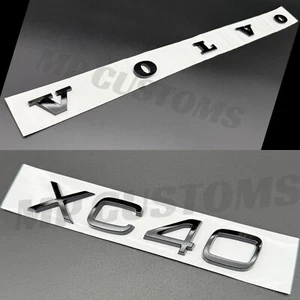 Volvo Black Letters Lettering Xc40 Tailgate Boot Badge Emblem Gloss Bundle Set - Picture 1 of 13