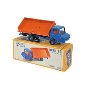 NOREV CL6921 1/43 Berliet Stradair Side Dumper Truck Orange Et Bleu Modèle Auto