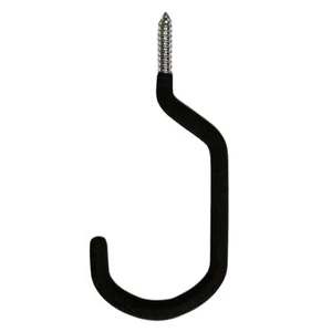 Screw-in ceiling hook, black steel, 140x60mm, 45kg vertical, 10kg (1pk) - Picture 1 of 2