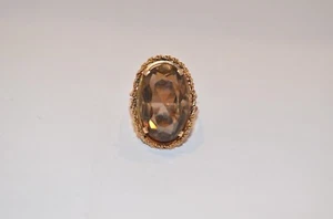 STL-VINTAGE 14K ROSÉGOLD RAUCHIGER TOPASRING 7,5 GRAMM GRÖSSE 7,5 - Bild 1 von 4